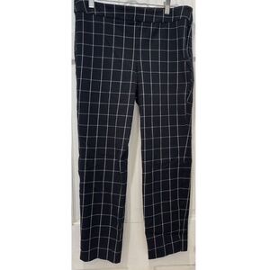 Talbots Petite Black White Windowpane Chatham Ankle Pants Size 8P
